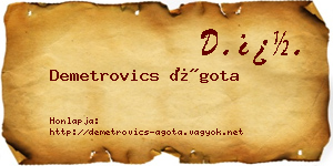 Demetrovics Ágota névjegykártya